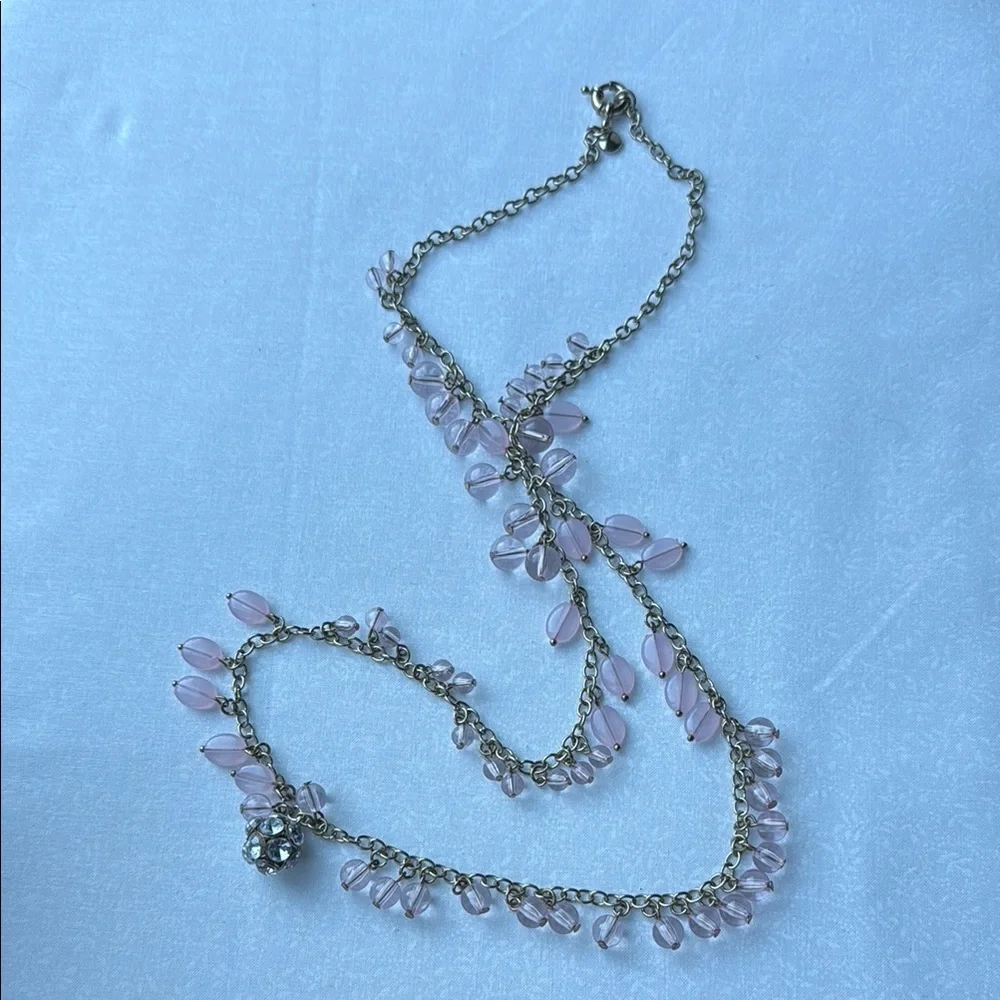 J. Crew‎ Pink Necklace with Intricate Chain Design